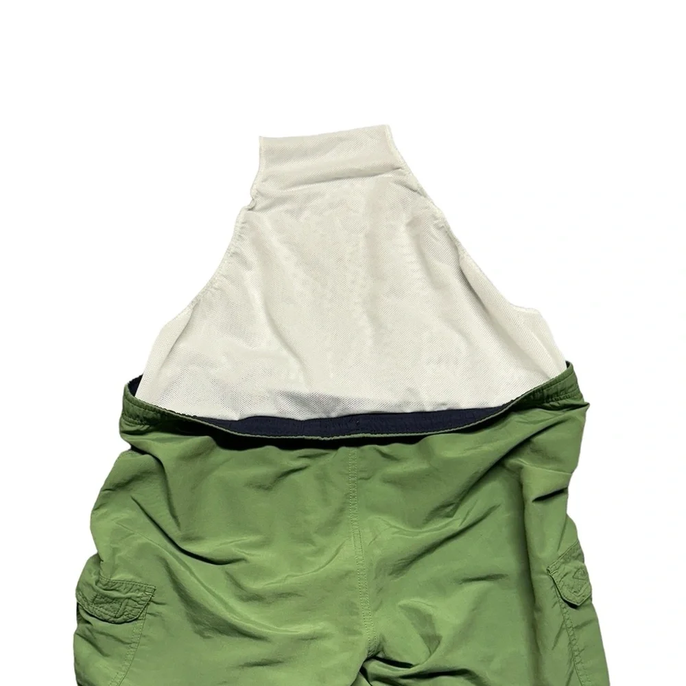 L.L.‎ Bean Suplex Nylon Cargo Swim Trunks Mens Medium Elastic Waist Green Beach - Picture 7 of 16